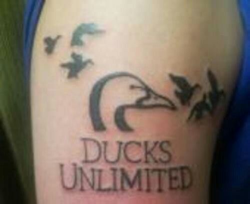 Ducks Unlimited Tattoo On Shoulder