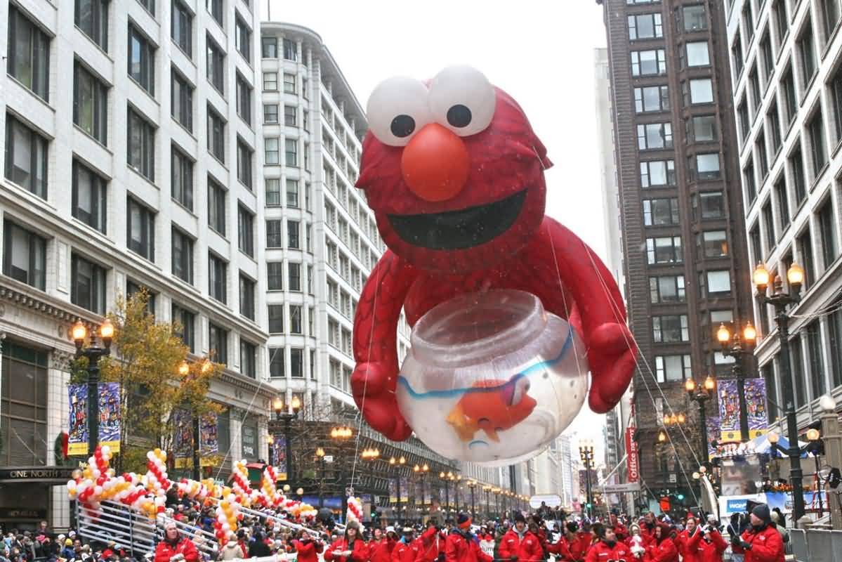 Elmo Balloon Float At Thanksgiving Day Parade