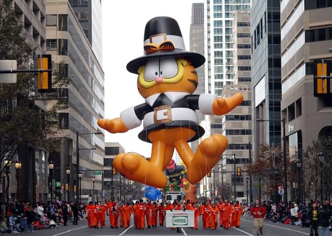 Garfield Balloon At Thanksgiving Day Parade