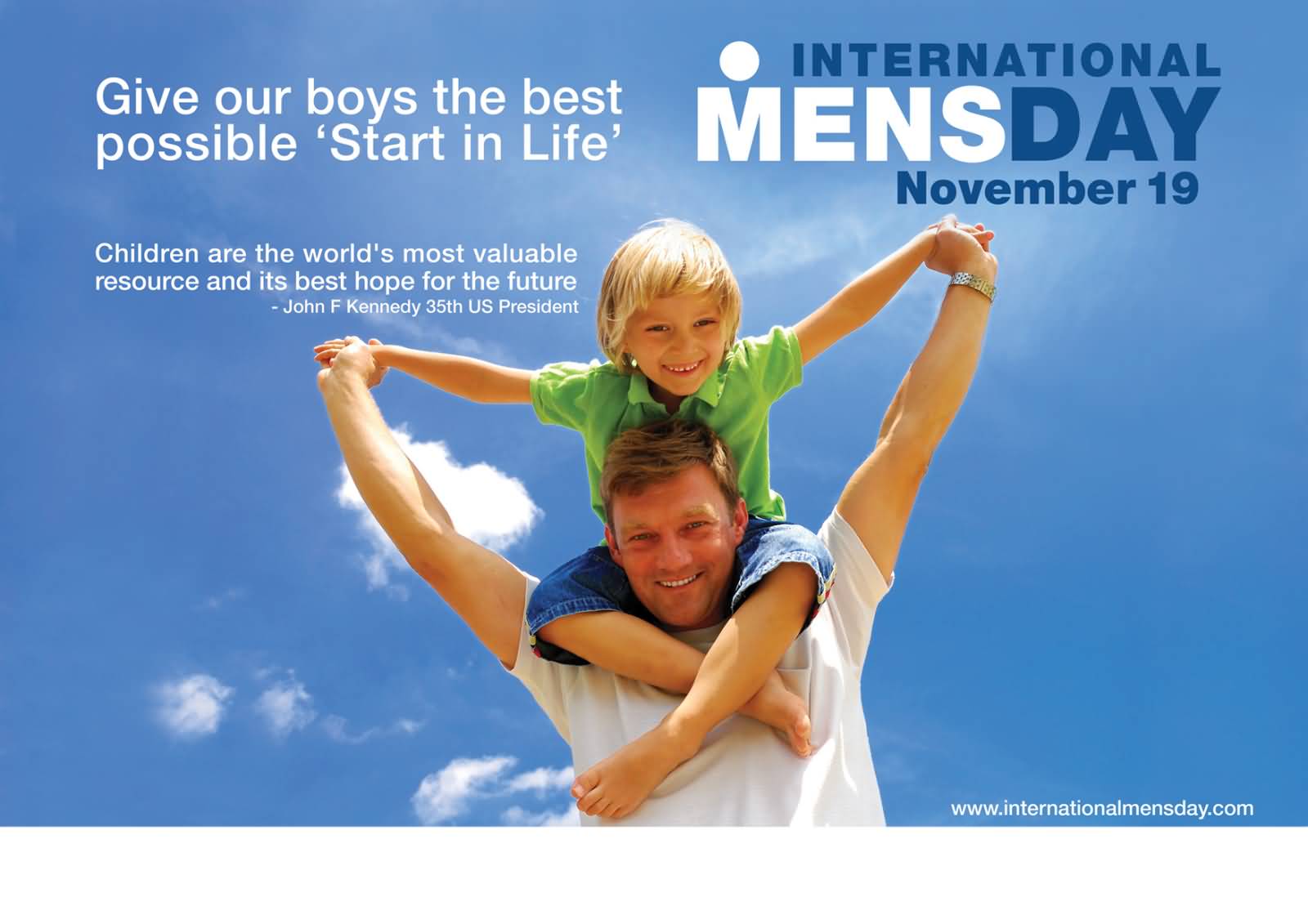 Give Our Boys The Best Possible Start In Life International Men's Day November 19