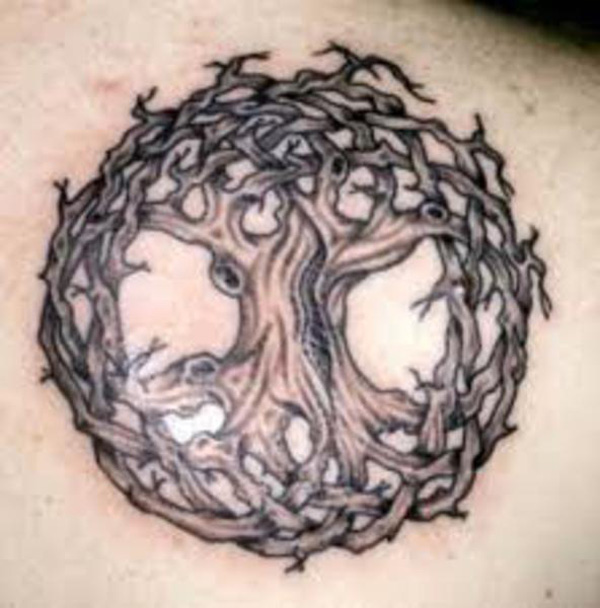 Grey Celtic Tree Tattoo Image