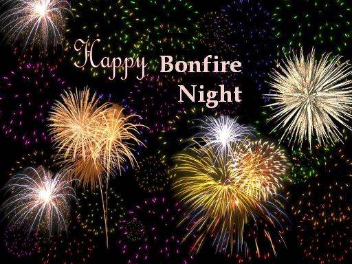 Happy Bonfire Night Fireworks In Background Picture