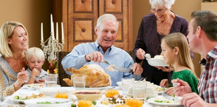 Happy Family Celebrating Thanksgiving Day