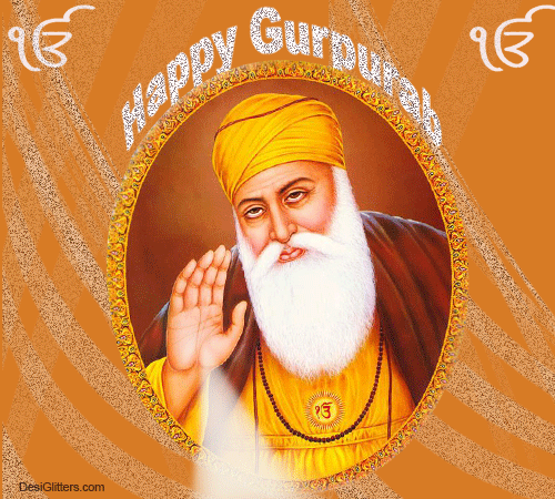 Happy Guru Nanak Ji Gurpurab Glitter Ecard