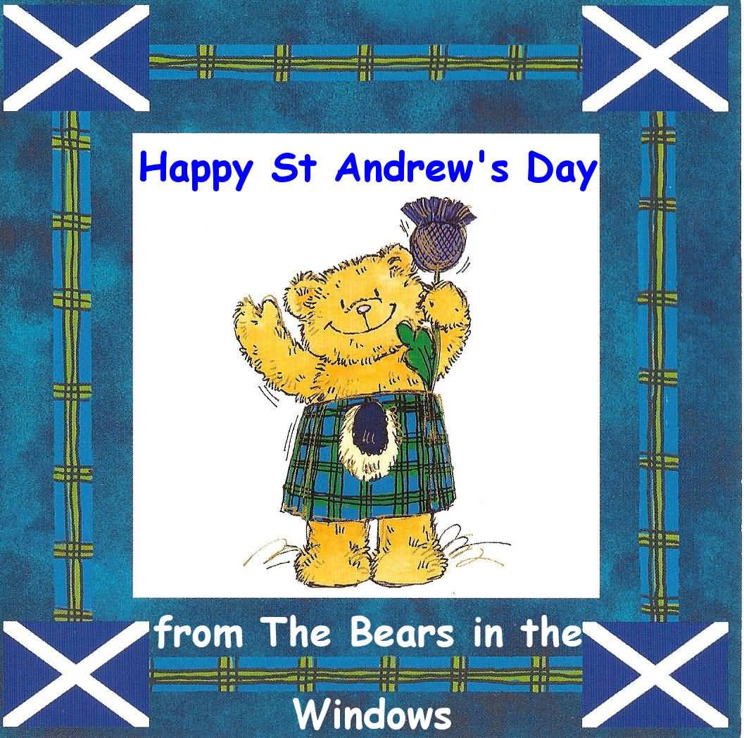 Happy St. Andrew's Day From The Bears In The Windows Teddy Bear Picture