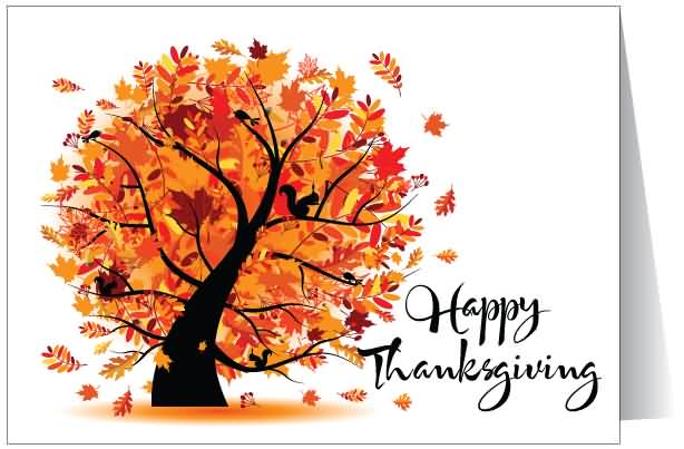 Happy Thanksgiving Autumn Fall Greeting Card