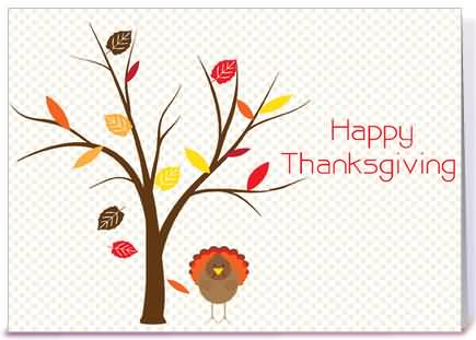 Happy Thanksgiving Autumn Fall Wishes Card