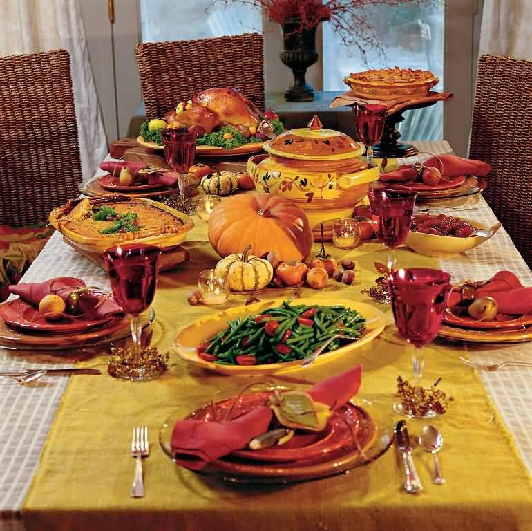 Happy Thanksgiving Day Delicious Food Picture