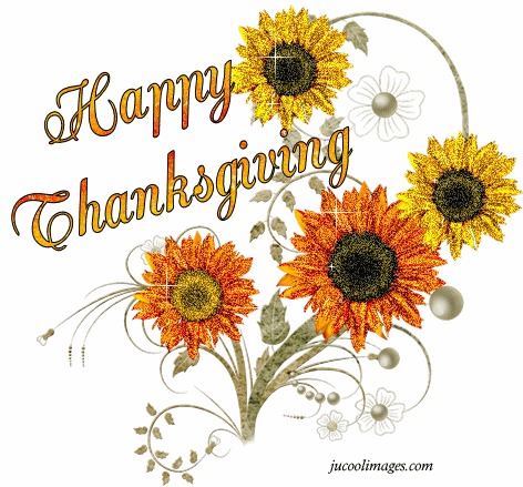 Happy Thanksgiving Day Sunflowers Glitter