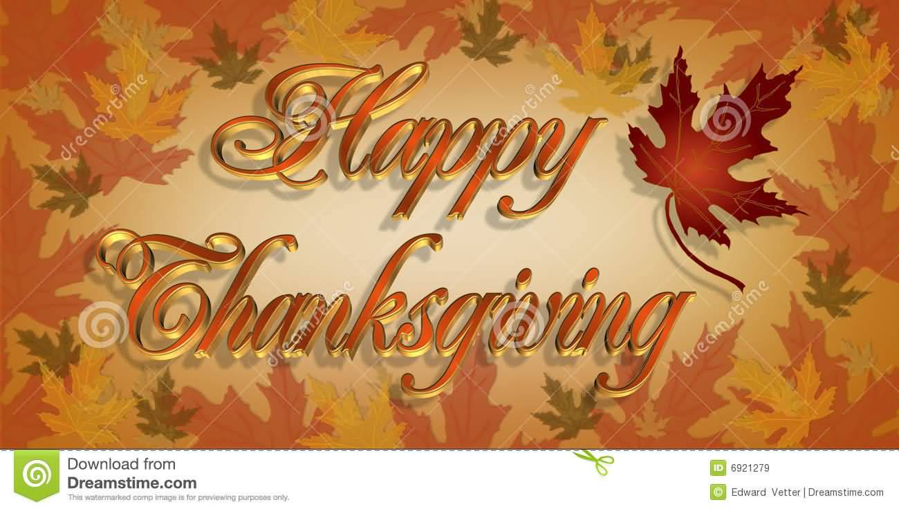 Happy Thanksgiving Greeting Card 3d Text Picture
