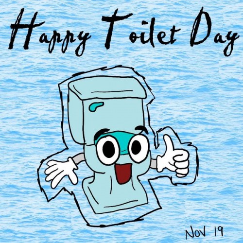 Happy World Toilet Day Funny Clipart