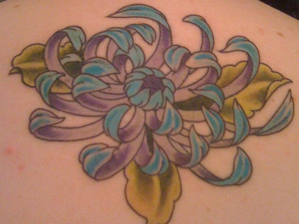 Healed Chrysanthemum Tattoo Idea