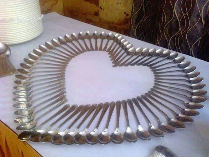 Heart design created with spoons