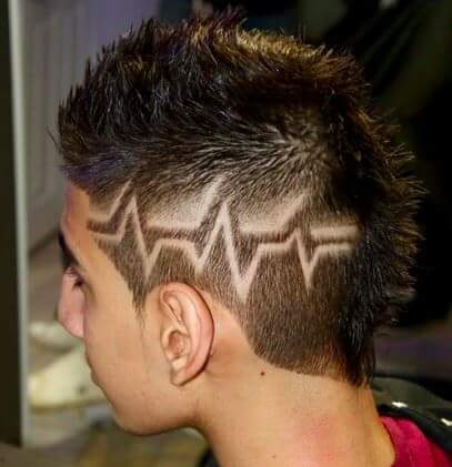 Heartbeat Hairstyle Tattoo For Men