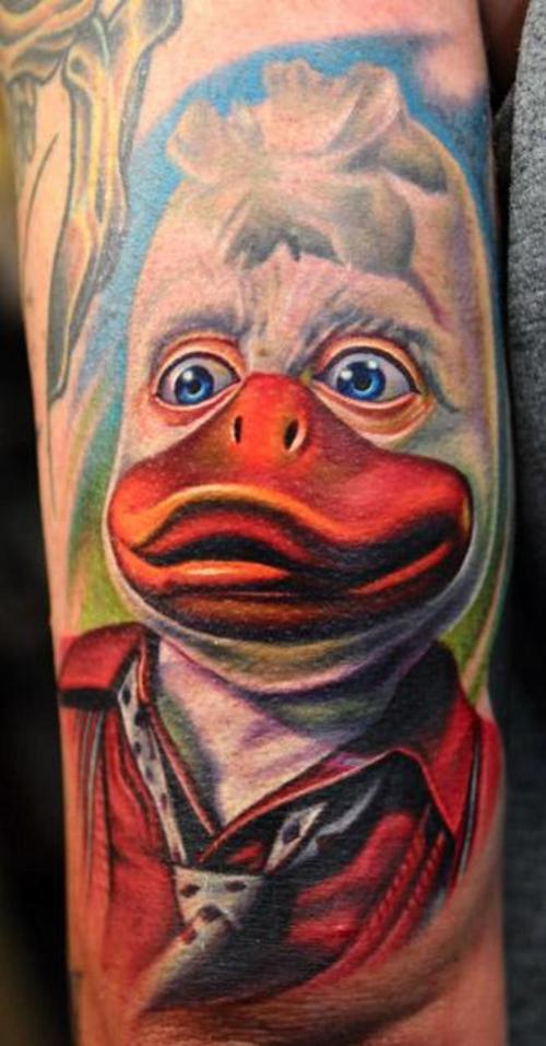 Howard Duck Tattoo On Sleeve.