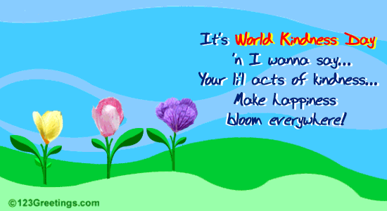 It's World Kindness Day 'n Wanna Say Your Lil Acts Of Kindness Make Happiness Bloom Everywhere Honey Bee On Flowers Animated Picture