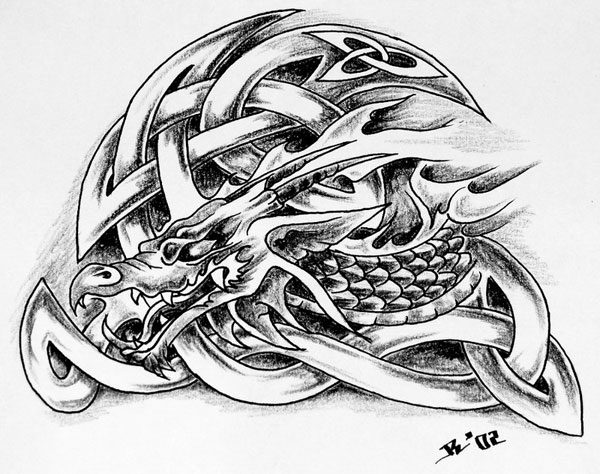 Latest Celtic Dragon Tattoo Design