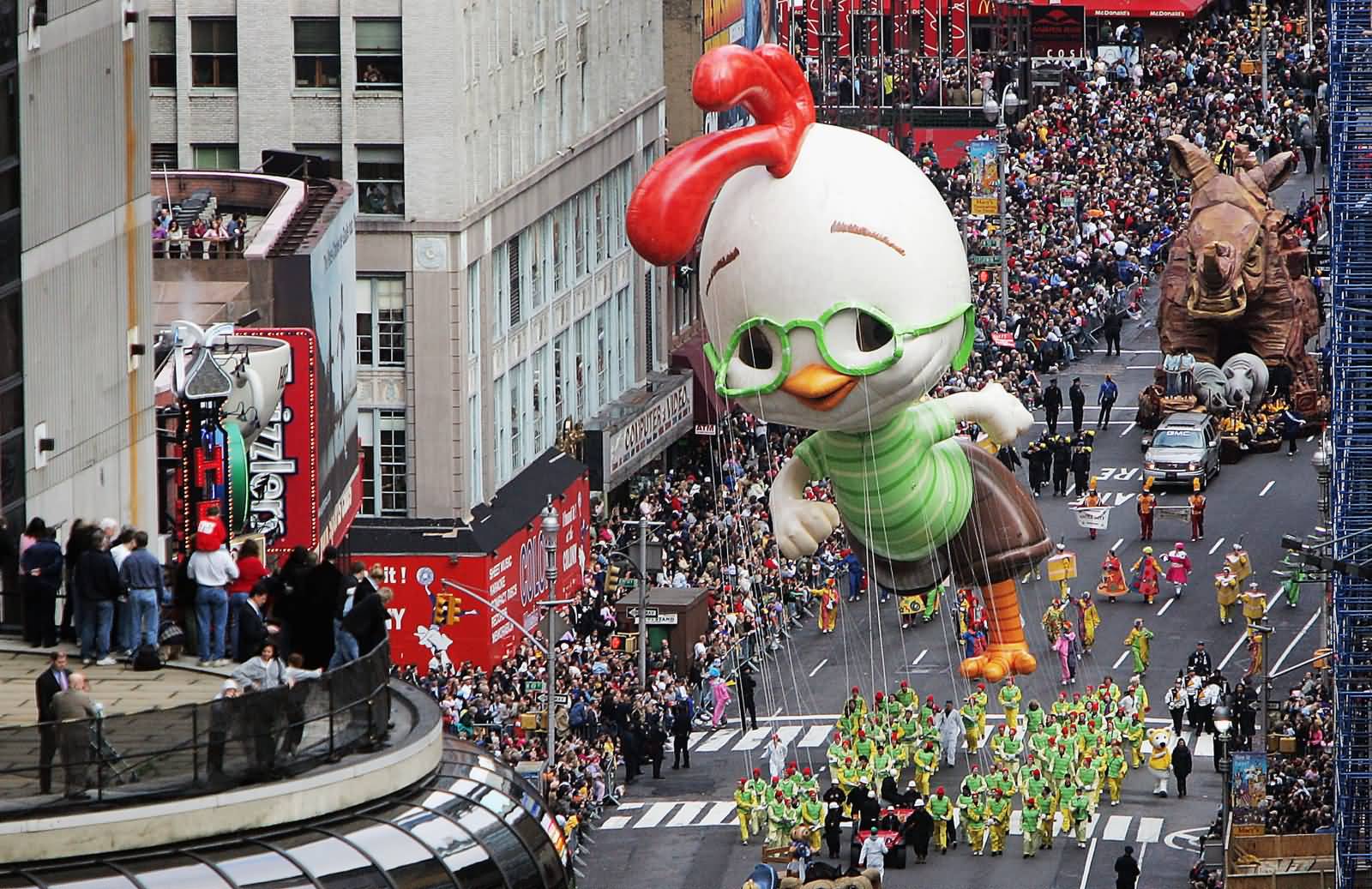 Little Chicken Balloon Float At The Thanksgiving Day Parade