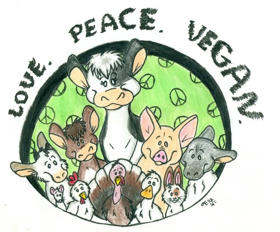 Love Peace And Vegan On World Vegan Day