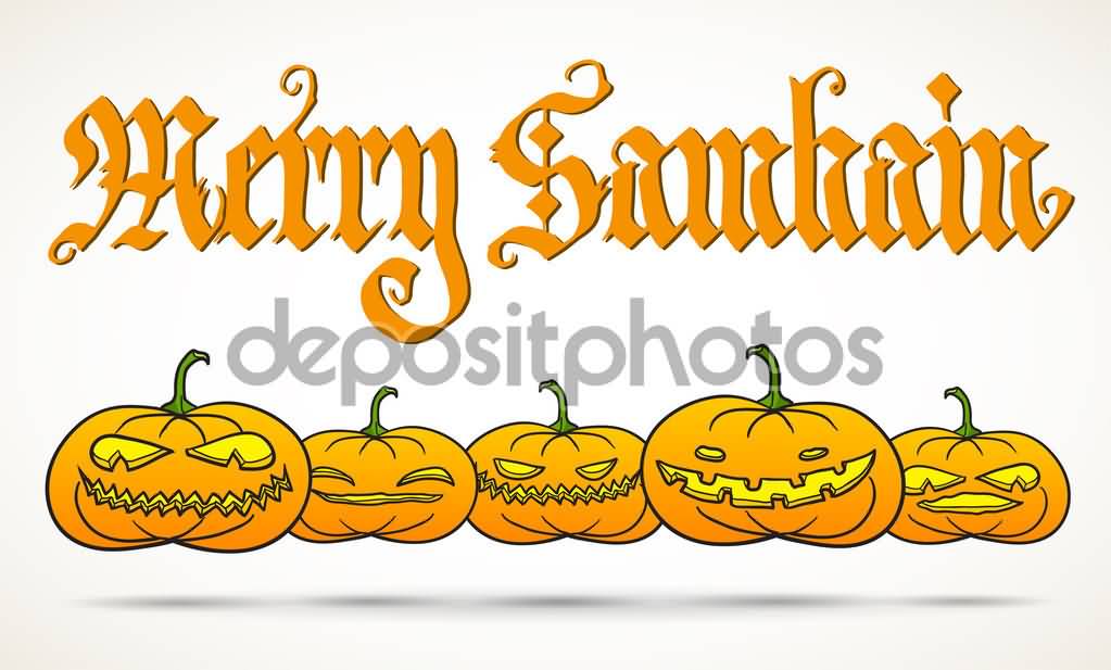Merry Samhain Pumpkins Illustration