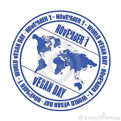 November 1 Vegan Day Rubber Stamp