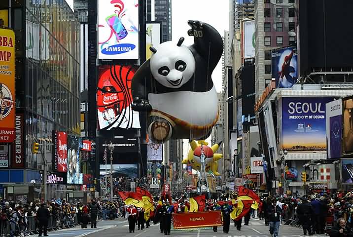 Panda Balloon At Thanksgiving Day Parade
