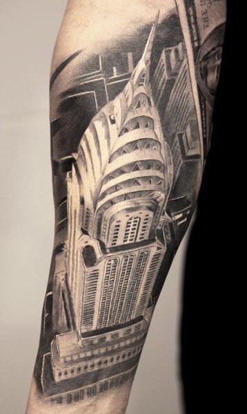 Right Forearm Grey Ink Big Ben Tattoo