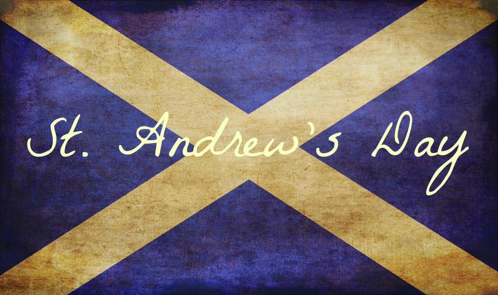 Saint Andrew's Day Flag In Background Picture