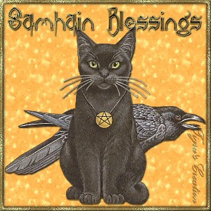 Samhain Blessings Black Cat And Eagle Picture