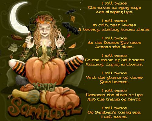 Samhain Wishes Girl With Pumpkin