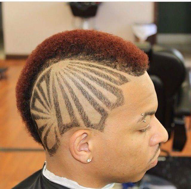 Sun Rays Hairstyle Tattoo For Men