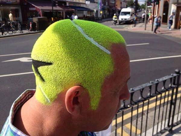 Tennis Ball Hairstyle Tattoo For Men