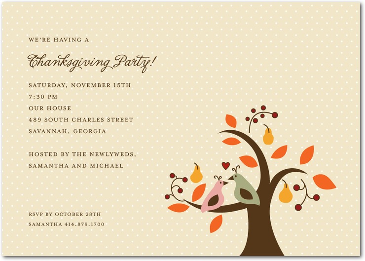 Thanksgiving Party Invitation Greeting Card