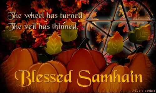 The Wheel Has Turned The Veil Has Thinned Blessed Samhain Greeting Card