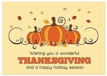 Wishing You A Wonderful Thanksgiving And A Happy Holiday Season Greeting Card