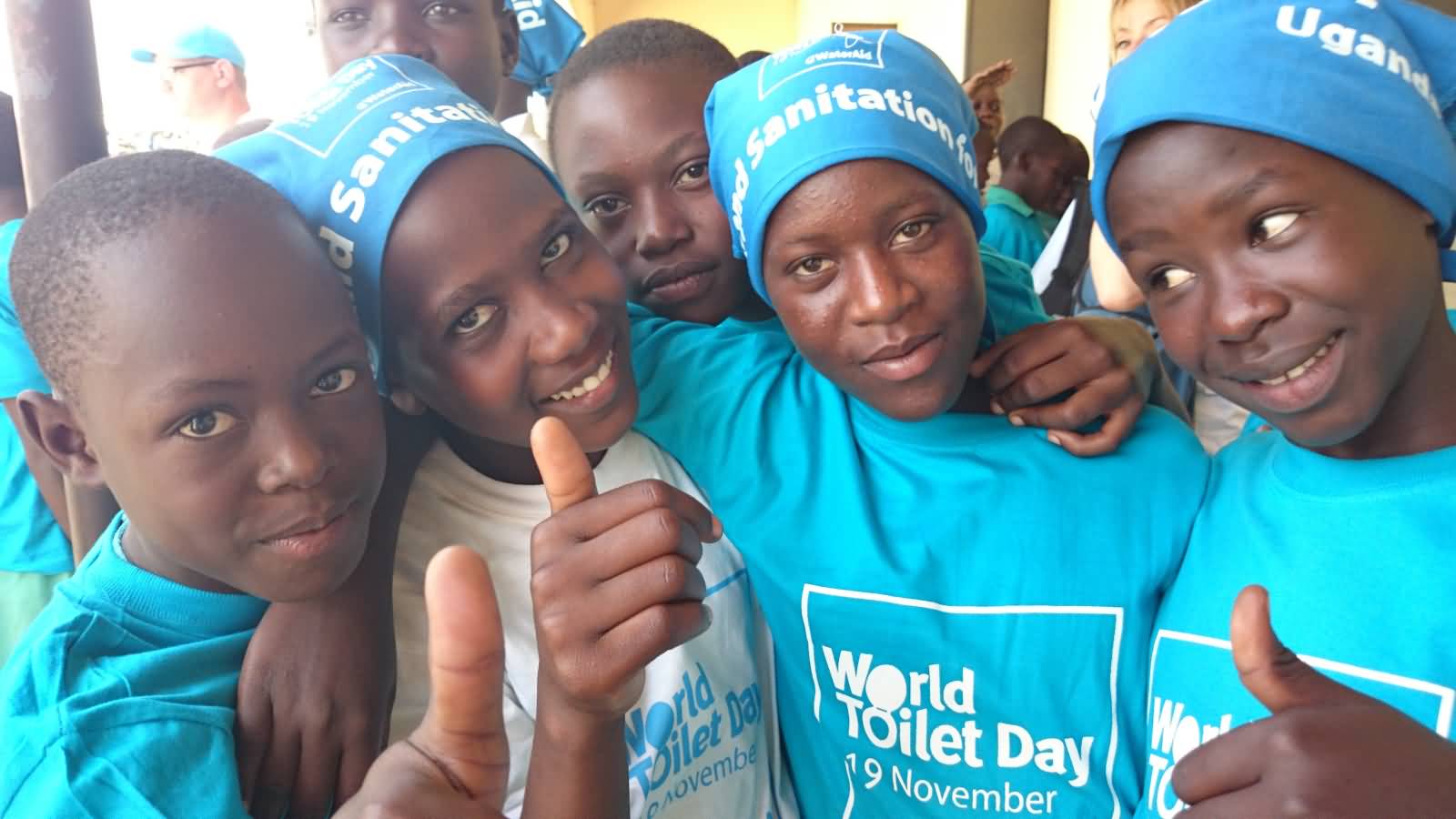World Toilet Day Celebration Kids Wearing Tshirt Picture