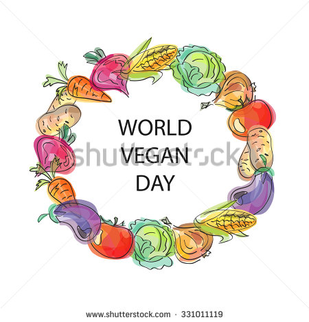 World Vegan Day Circle Of Vegetables Illustration