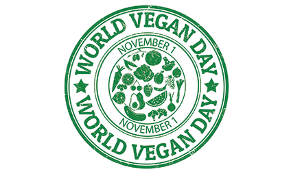 World Vegan Day November 1 Rubber Stamp