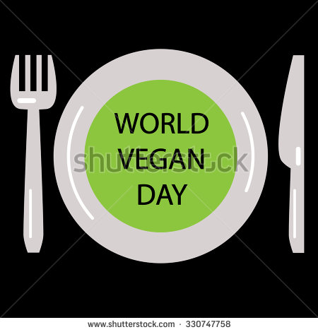 World Vegan Day Plate With Folk And Knife Picture