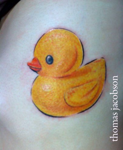 Yellow Rubber Duck Tattoo
