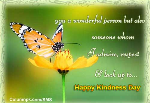 You A Wonderful Person But Also Someone Whom I Admire, Respect & Look Up To Happy World Kindness Day