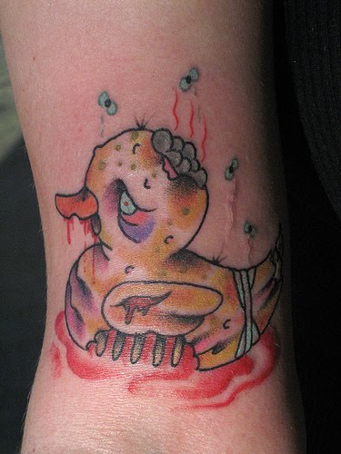 Zombie Duck Tattoo On Arm