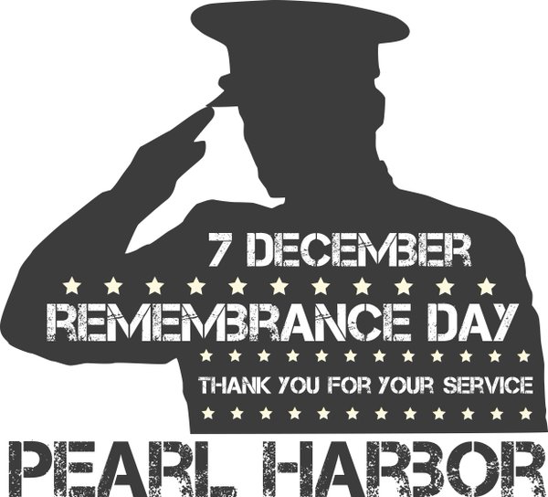 7 December Remembrance Day Thank You For Your Service Pearl Harbor Saluting Man