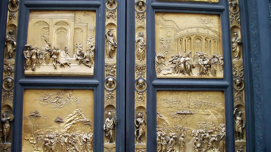 Amazing Architecture On The Doors Of The Florence Cathedral