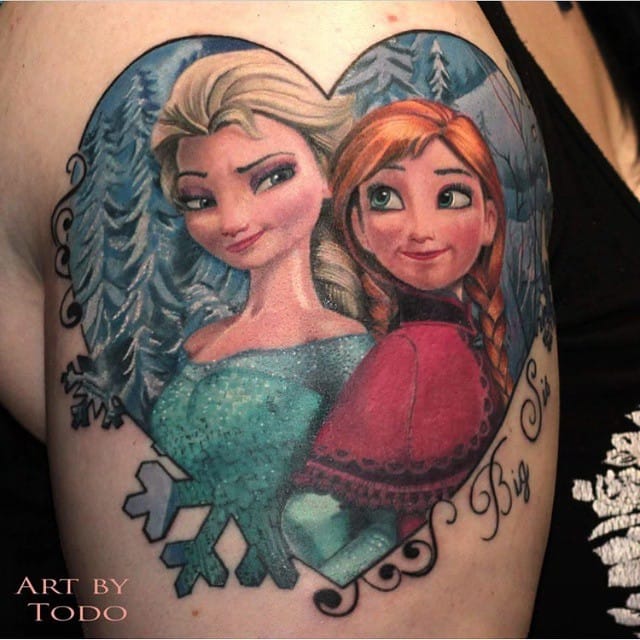 Anna And Elsa Tattoo Ideas