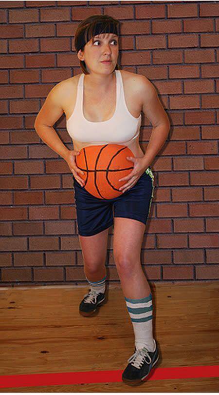 Basket Ball Pregnancy Tattoo On Belly