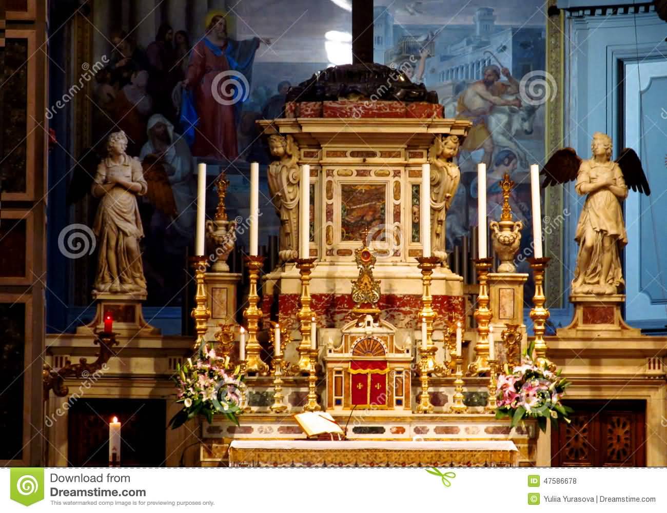 Beautiful Altar Inside The Florence Cathedral In Italy