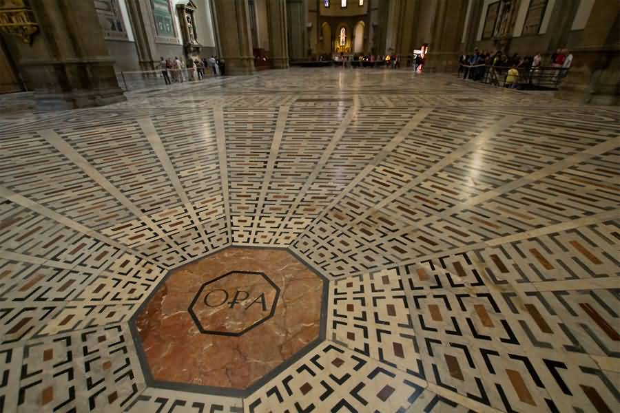 Beautiful Floor Pattern Inside The Florence Cathedral