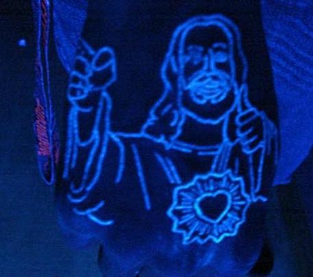 Black Light Jesus Tattoo