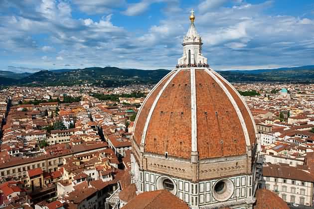 Closeup Of The Dome Of Florence Cathedral In Florence